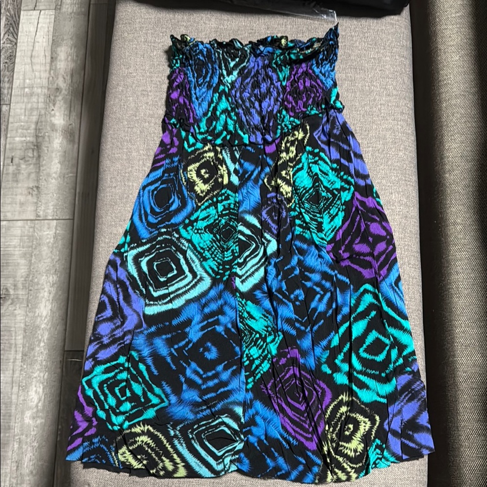 Vibrant Multicolor Strapless Dress